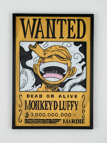 Luffy Gear 5 Wanted Frame Plaque